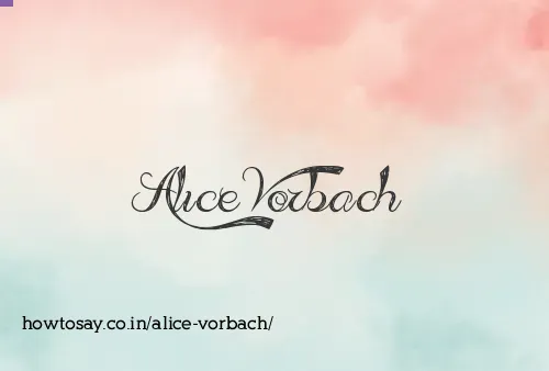 Alice Vorbach