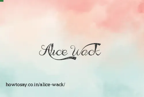 Alice Wack
