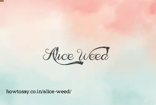 Alice Weed