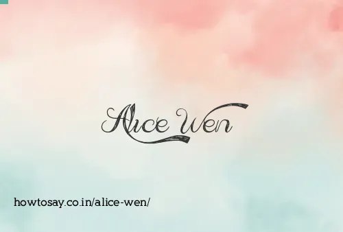 Alice Wen