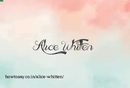 Alice Whitten