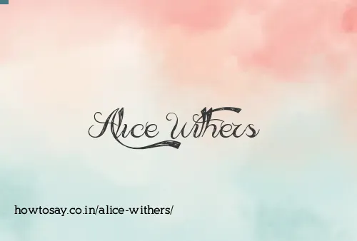 Alice Withers
