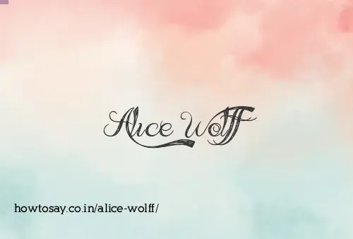 Alice Wolff