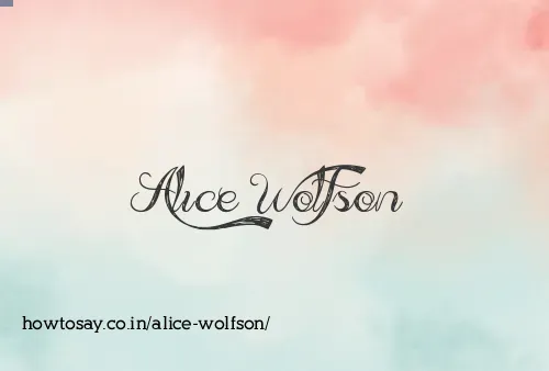 Alice Wolfson