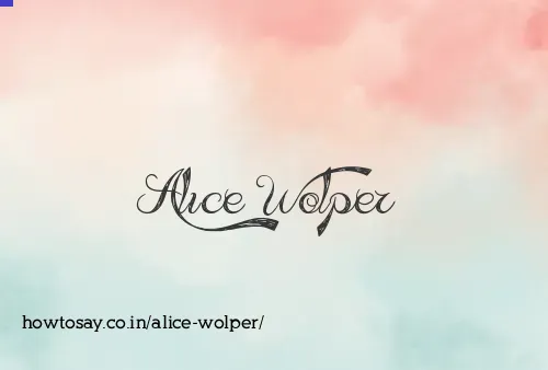 Alice Wolper