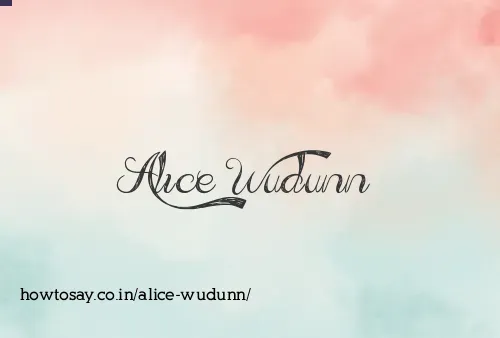 Alice Wudunn