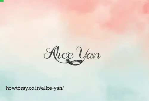 Alice Yan
