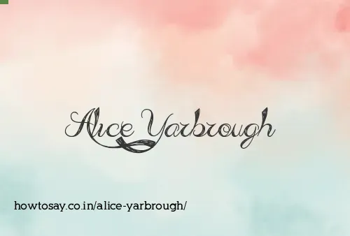Alice Yarbrough