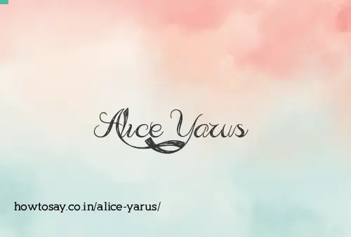 Alice Yarus