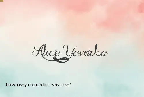 Alice Yavorka
