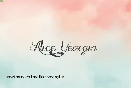 Alice Yeargin