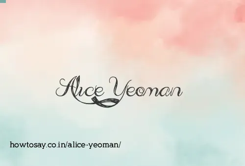 Alice Yeoman