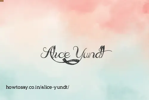 Alice Yundt