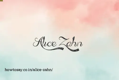 Alice Zahn