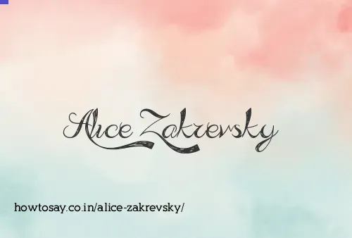 Alice Zakrevsky