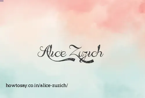 Alice Zuzich