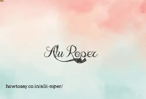 Alii Roper