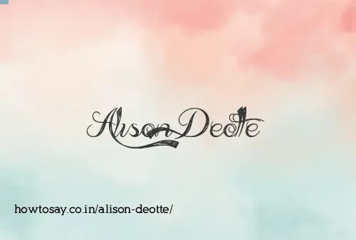 Alison Deotte