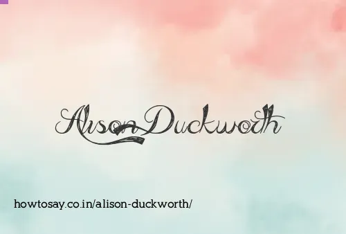 Alison Duckworth