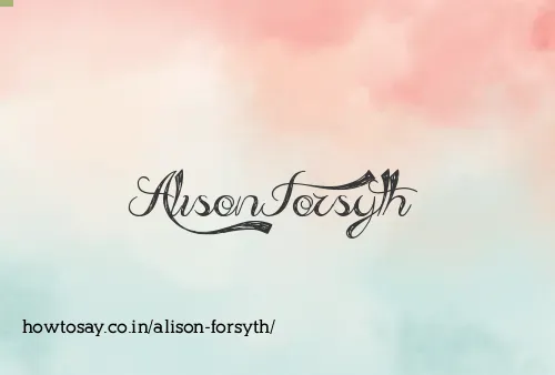 Alison Forsyth