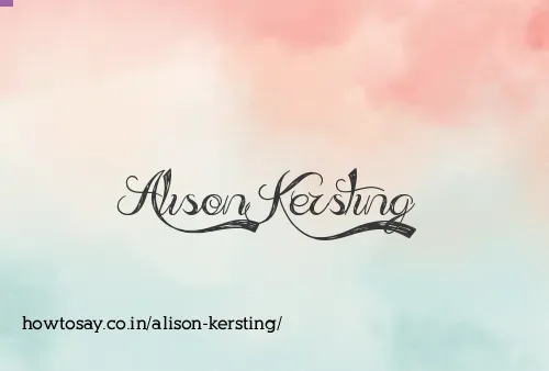 Alison Kersting