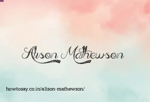 Alison Mathewson