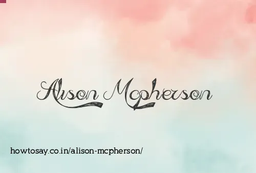 Alison Mcpherson