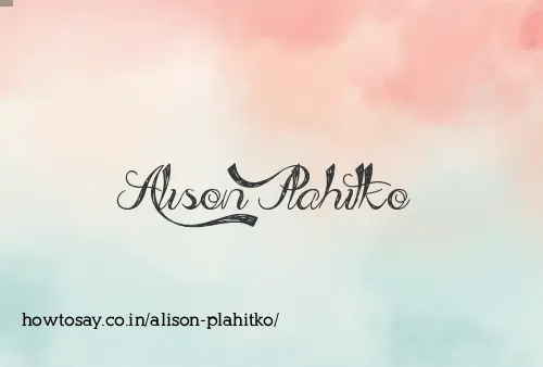 Alison Plahitko