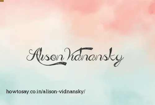 Alison Vidnansky