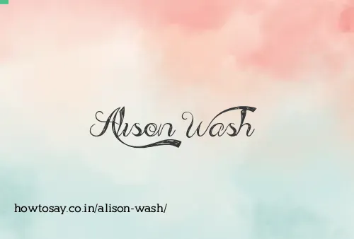 Alison Wash