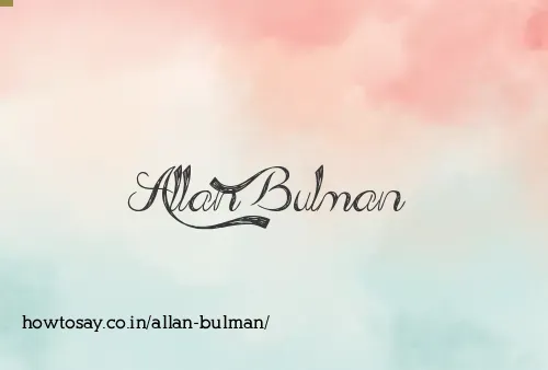 Allan Bulman