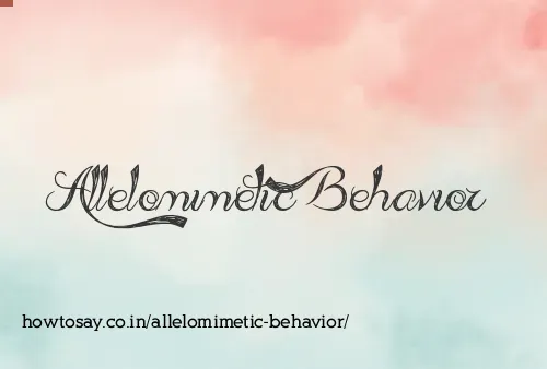 Allelomimetic Behavior