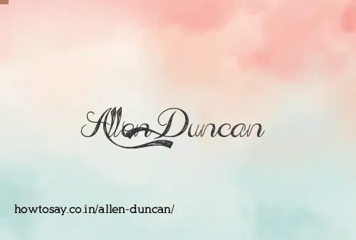 Allen Duncan