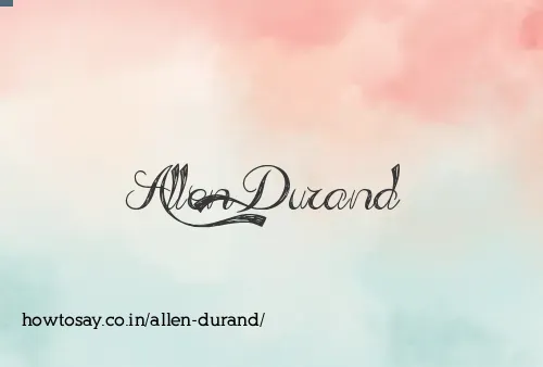 Allen Durand