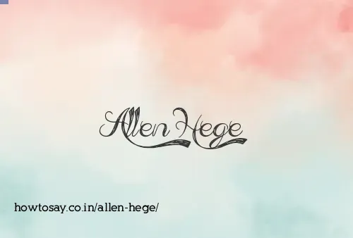 Allen Hege