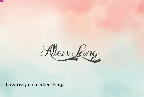 Allen Lang