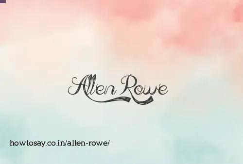 Allen Rowe