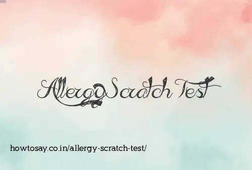 Allergy Scratch Test