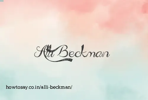 Alli Beckman