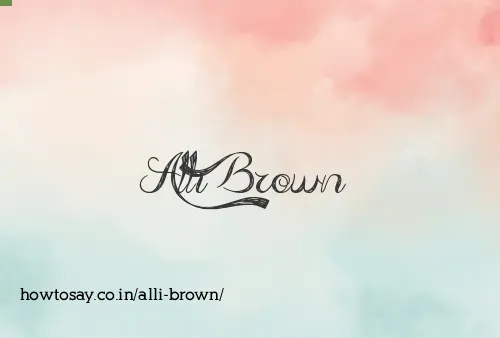 Alli Brown