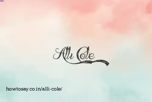 Alli Cole