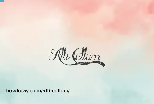 Alli Cullum