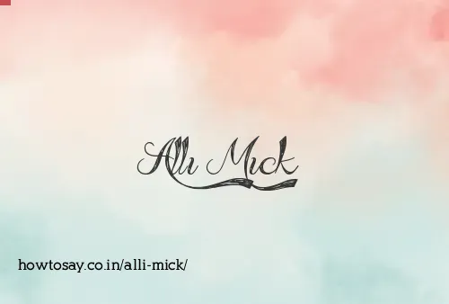 Alli Mick