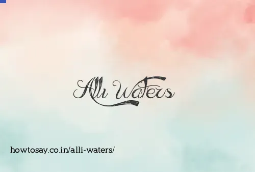 Alli Waters
