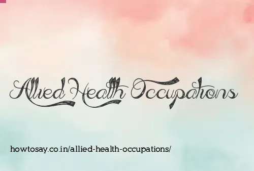 Allied Health Occupations