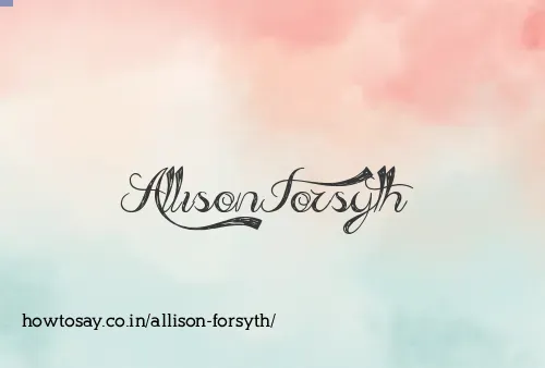 Allison Forsyth