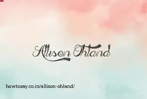 Allison Ohland