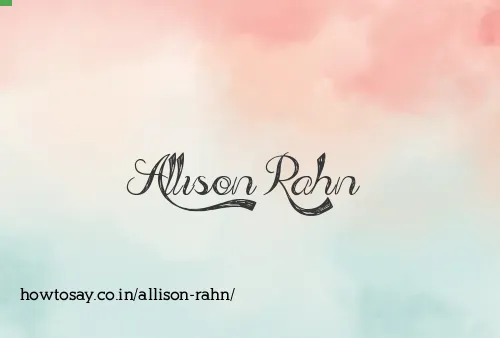 Allison Rahn