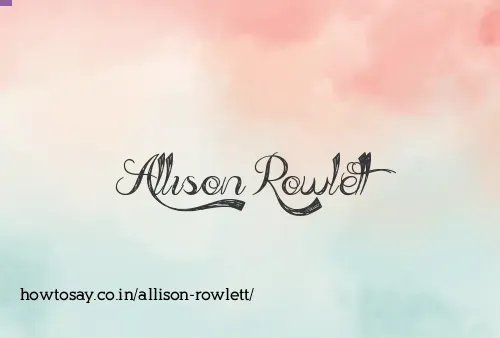 Allison Rowlett