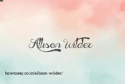 Allison Wilder